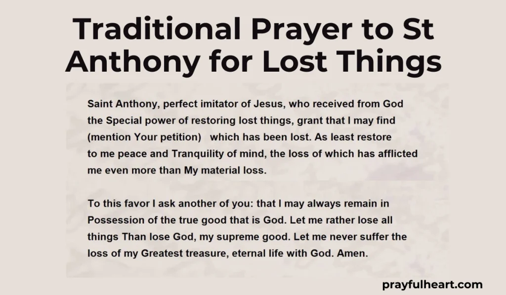 Prayer to St Anthony for Lost Things