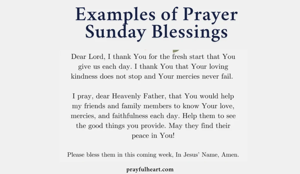 Prayer Sunday Blessings