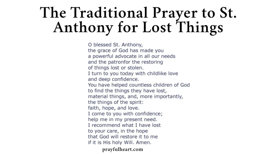 What Is the Prayer to St Anthony for Lost Things