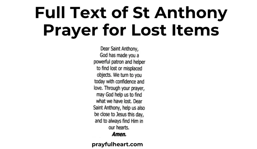 St Anthony Prayer for Lost Items